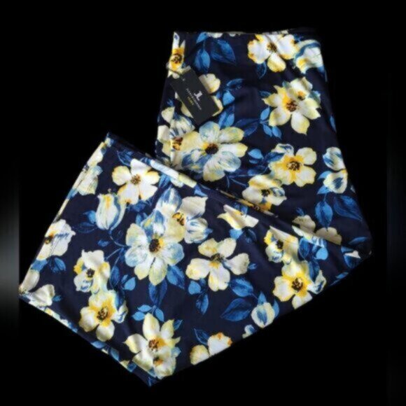 High Waist Wide Leg Cropped Floral Pant Size 3X Jules & Leopold - Picture 5 of 6